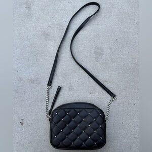 NWT Rebecca Minkoff Black Quilted Studded Crossbody Bag
